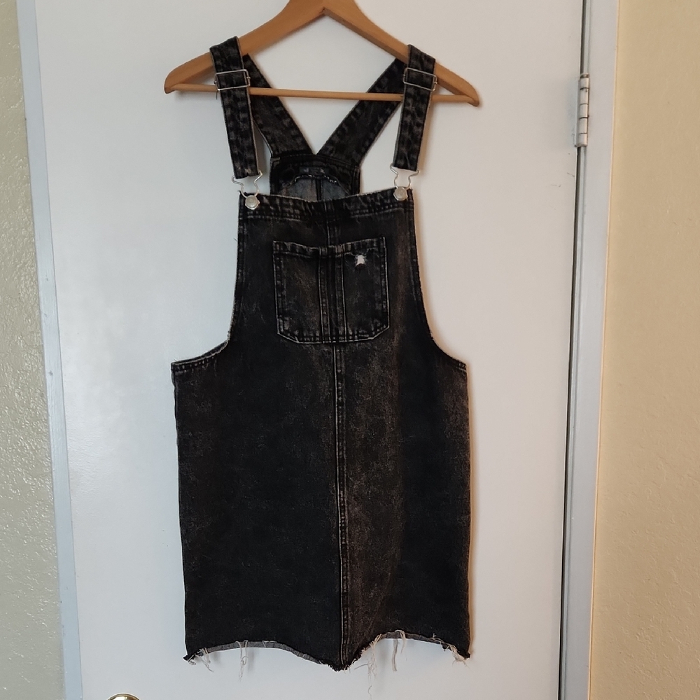 Acid Wash Denim Overall Dress